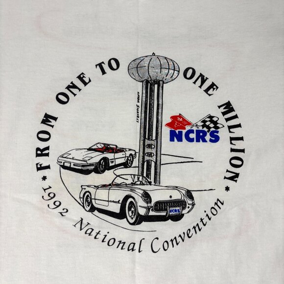 Vintage NCRS Corvette 1992 National Convention T Shirt White XL USA Auto - Picture 2 of 6